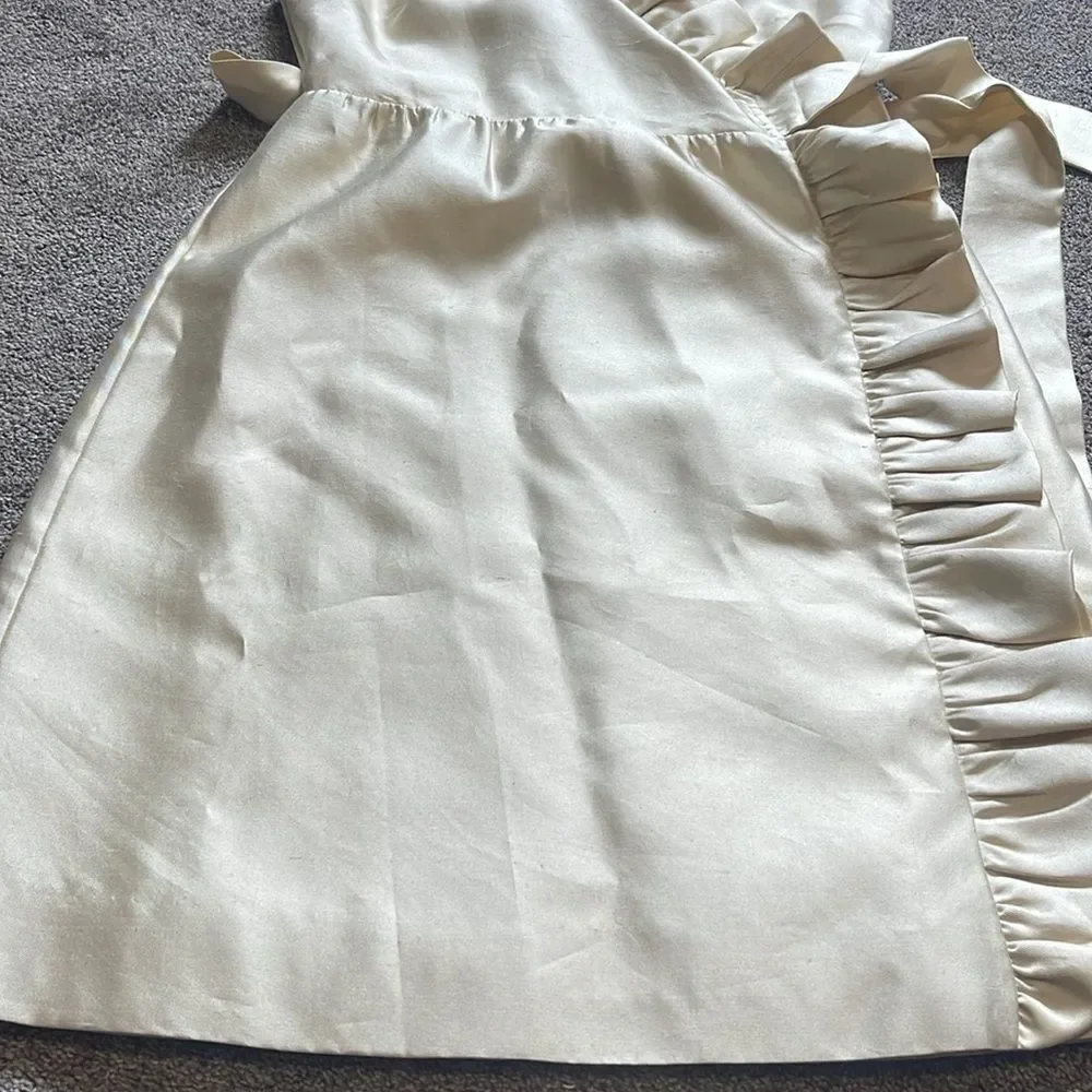 kate spade Wedding Belles Aubrey Wrap Ruffle Silk Dress 4